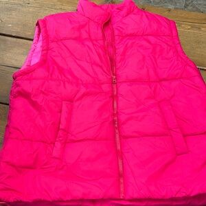 Hot pink puffer vest